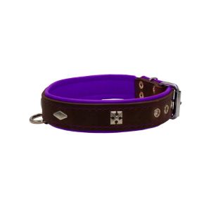 Rhombus with a pom-pom square pyramid with leather inlay – KD01037/65/30/BR/07