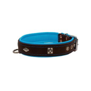 Rhombus with a pom-pom square pyramid with leather inlay – KD01037/65/30/BR/14