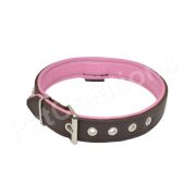 Rhombus and pom-pom chain shape with leather inlay – KD01039/50/30/BR/10