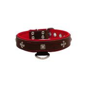 Medieval cross-shaped metal motifs and carved pyramids with leather inlay – KD01041/50/30/BR/04
