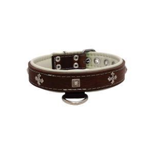 Medieval cross-shaped metal motifs and carved pyramids with leather inlay – KD01041/50/30/BR/09
