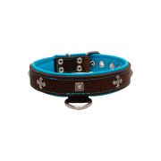 Medieval cross-shaped metal motifs and carved pyramids with leather inlay – KD01041/50/30/BR/14