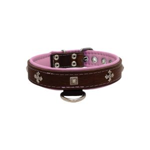 Medieval cross-shaped metal motifs and carved pyramids with leather inlay – KD01041/55/30/BR/10
