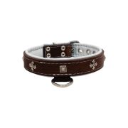Medieval cross-shaped metal motifs and carved pyramids with leather inlay – KD01041/60/30/BR/02