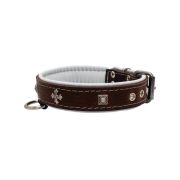 Medieval cross-shaped metal motifs and carved pyramids with leather inlay – KD01041/60/30/BR/02