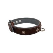Medieval cross-shaped metal motifs and carved pyramids with leather inlay – KD01041/60/30/BR/12