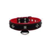 Medieval cross-shaped metal motifs and carved pyramids with leather inlay – KD01041/65/30/BK/04