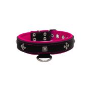 Medieval cross-shaped metal motifs and carved pyramids with leather inlay – KD01041/65/30/BK/13