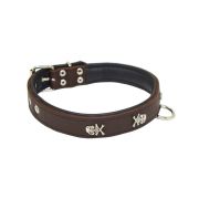 Pirate-themed metal motifs with skulls and diamonds with leather inlay – KD01042/55/30/BR/01