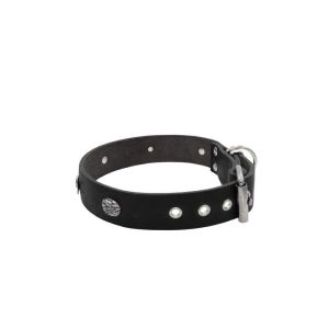Pirate-themed motif with skull and round rose-colored gem with oval hammered stones – KD01051/80/40/BK/00