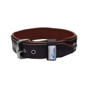Pirate-themed motif with a skull, round rose-colored gem, and oval hammered stones with leather inlay – KD01054/80/40/BK/08