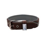 Carved diamond-shaped motif and oval carved flower with leather inlay – KD01055/65/40/BR/12