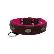 Carved diamond-shaped motif and oval carved flower with leather inlay – KD01055/65/40/BR/13