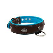 Carved diamond-shaped motif and oval carved flower with leather inlay – KD01055/65/40/BR/14