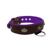 Carved diamond-shaped motif and oval carved flower with leather inlay – KD01055/70/40/BR/07