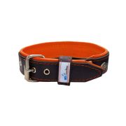 Carved diamond-shaped motif and oval carved flower with leather inlay – KD01055/80/40/BK/11