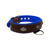 Carved diamond-shaped motif and oval carved flower with leather inlay – KD01055/80/40/BR/03