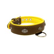 Carved diamond-shaped motif and oval carved flower with leather inlay – KD01055/80/40/BR/06