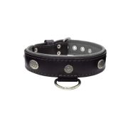 Carved round shield motif with Inca symbol and oval hammered stones with leather inlay – KD01057/75/40/BK/12