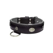 Carved round shield motif with Inca symbol and oval hammered stones with leather inlay – KD01057/80/40/BK/12