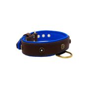 Flower-shaped motif with rhinestones and carved round shield with leather inlay – KD01059/65/40/BR/03