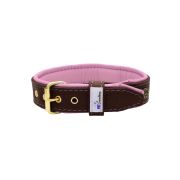 Flower-shaped motif with rhinestones and carved round shield with leather inlay – KD01059/70/40/BR/10