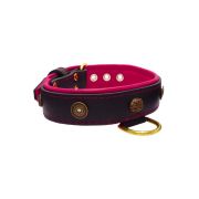 Motif with oval hammered stones and round shield with rhinestones, featuring round carved stones and leather inlay – KD01062/70/40/BK/13