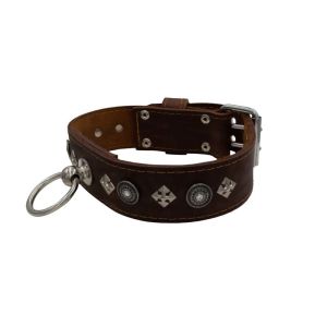 Motif with a striking round rhinestone shield and elaborate square details – KD01066/80/50/BR/00