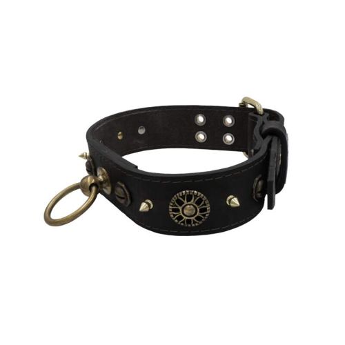 Motif with very impressive 15mm metal studs and polygonal design, featuring a round Inca shield – KD01073/70/50/BK/00