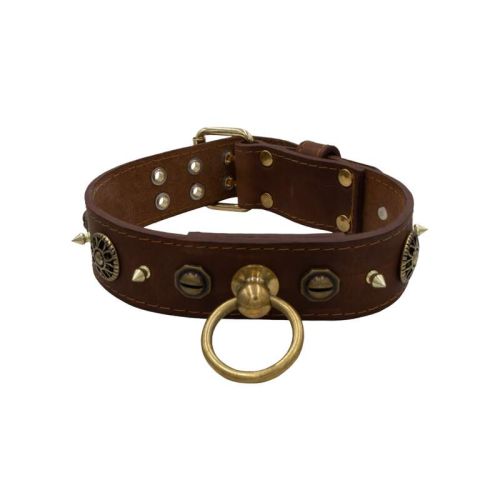 Motif with very impressive 15mm metal studs and polygonal design, featuring a round Inca shield – KD01073/75/50/BR/00