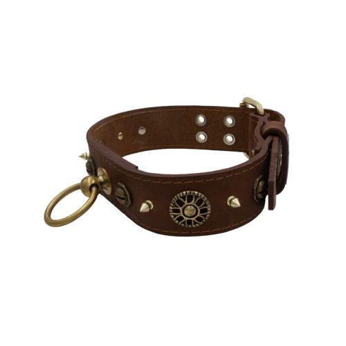 Motif with very impressive 15mm metal studs and polygonal design, featuring a round Inca shield – KD01073/75/50/BR/00
