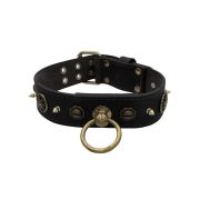 Motif with very impressive 15mm metal studs and polygonal design, featuring a round Inca shield – KD01073/80/50/BK/00