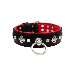 Motif with very impressive medieval symbols, and a pyramid-shaped motif with a leather overlay – KD01077/70/50/BK/04