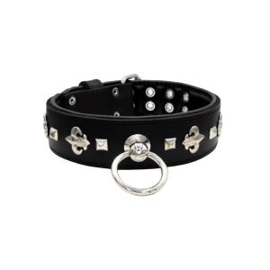 Motif with very impressive medieval symbols, and a pyramid-shaped motif with a leather overlay – KD01077/75/50/BK/01