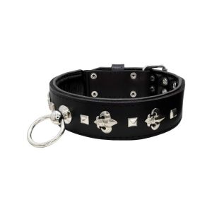 Motif with very impressive medieval symbols, and a pyramid-shaped motif with a leather overlay – KD01077/75/50/BK/01