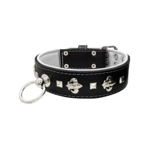 Motif with very impressive medieval symbols, and a pyramid-shaped motif with a leather overlay – KD01077/75/50/BK/02