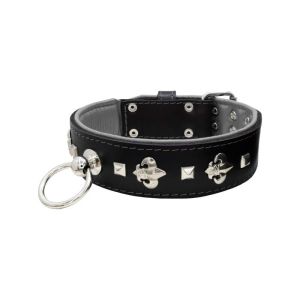Motif with very impressive medieval symbols, and a pyramid-shaped motif with a leather overlay – KD01077/75/50/BK/12