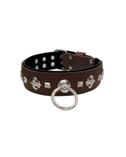 Motif with very impressive medieval symbols, and a pyramid-shaped motif with a leather overlay - KD01077/75/50/BR/01