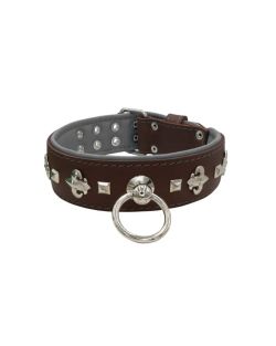 Motif with very impressive medieval symbols, and a pyramid-shaped motif with a leather overlay - KD01077/75/50/BR/12