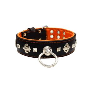 Motif with very impressive medieval symbols, and a pyramid-shaped motif with a leather overlay – KD01077/80/50/BK/11