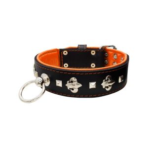 Motif with very impressive medieval symbols, and a pyramid-shaped motif with a leather overlay – KD01077/80/50/BK/11