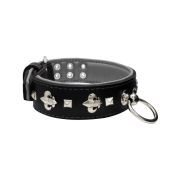 Motif with very impressive medieval symbols, and a pyramid-shaped motif with a leather overlay – KD01077/80/50/BK/12