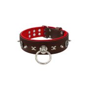 Motif with very impressive 10mm metal studs, chain motif, and a carved shield with round rhinestones and leather backing – KD01078/70/50/BR/04
