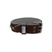 Motif with very impressive 10mm metal studs, chain motif, and a carved shield with round rhinestones and leather backing – KD01078/70/50/BR/12
