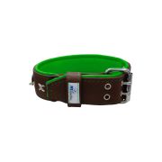 Motif with very impressive 10mm metal studs, chain motif, and a carved shield with round rhinestones and leather backing – KD01078/80/50/BR/05