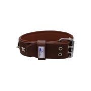 Motif with very impressive 10mm metal studs, chain motif, and a carved shield with round rhinestones and leather backing – KD01078/80/50/BR/08