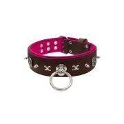 Motif with very impressive 10mm metal studs, chain motif, and a carved shield with round rhinestones and leather backing – KD01078/80/50/BR/13