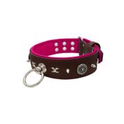 Motif with very impressive 10mm metal studs, chain motif, and a carved shield with round rhinestones and leather backing – KD01078/80/50/BR/13