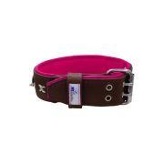 Motif with very impressive 10mm metal studs, chain motif, and a carved shield with round rhinestones and leather backing – KD01078/80/50/BR/13