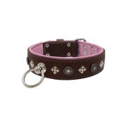 Motif with a very impressive shield featuring round rhinestones, and ornate squares with leather backing – KD01079/70/50/BR/10